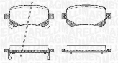 MAGNETI MARELLI 363916060210 -  Комплект тормозных колодок, дисковый тормоз